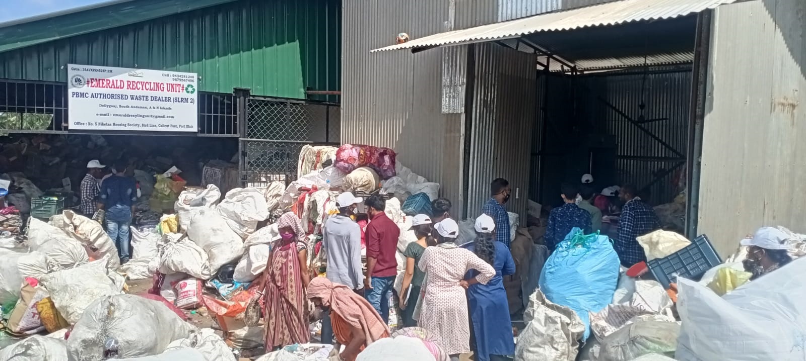 Participants at a Waste Recycling unit, Dollygunj, Port Blair
